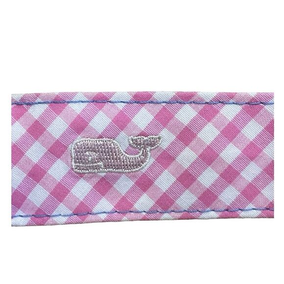 Vineyard Vines Gingham Check Canvas Belt Pink Blue Green Cotton D Rings Whale S - Picture 5 of 9